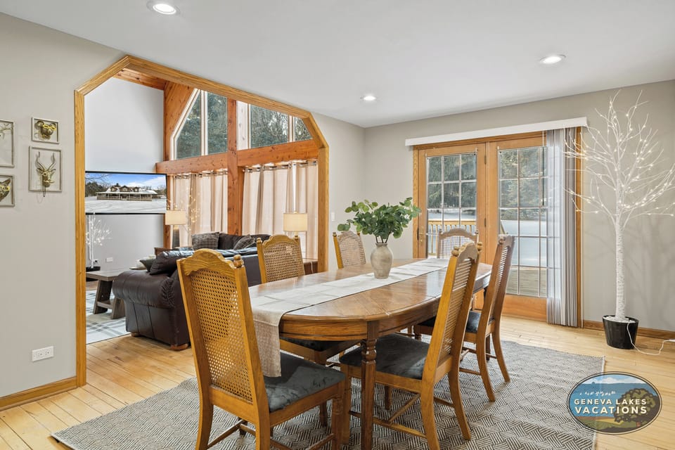Dining room open to kitchen and living room.
