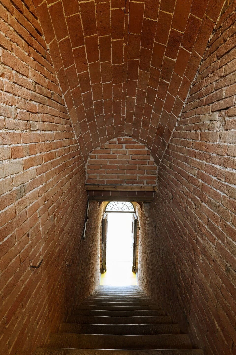 Brown, Brick, Arch, Brickwork, Stairs, Tunnel, Wood Stain, Shadow