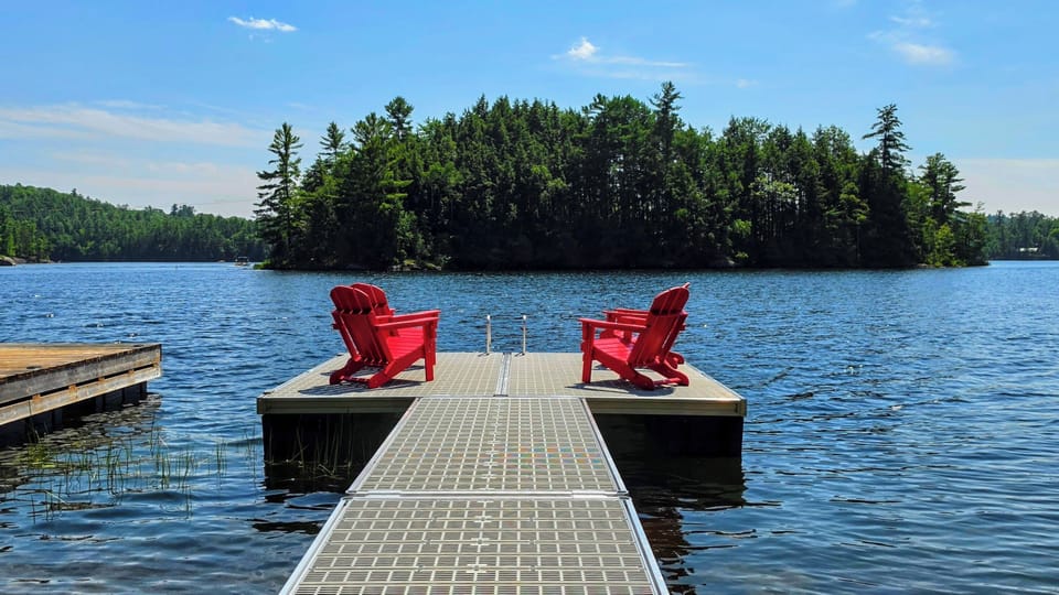 Stable, spacious seating out on comfortable deck chair on the water