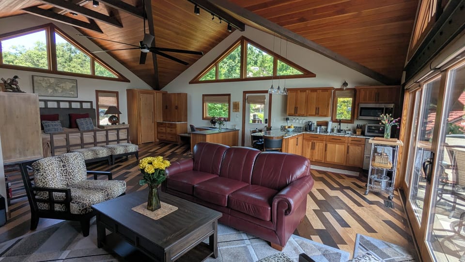 View from the TV counter to the entry door.
