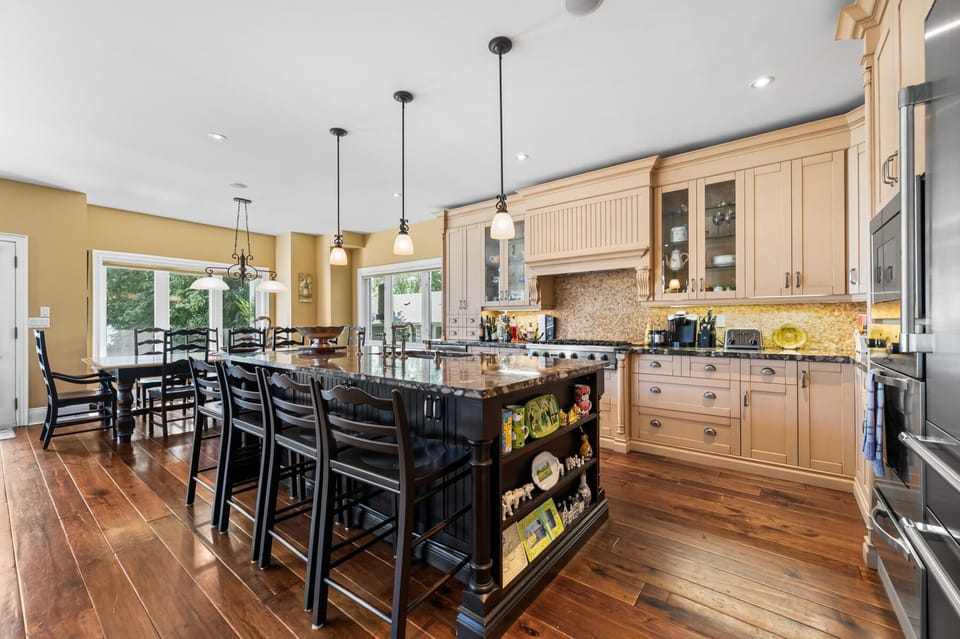 Spacious kitchen with island seating for memorable meals