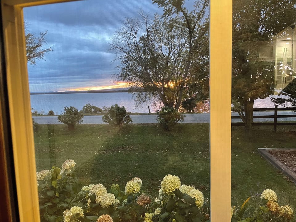 Lake and Sunset Views from Living Room