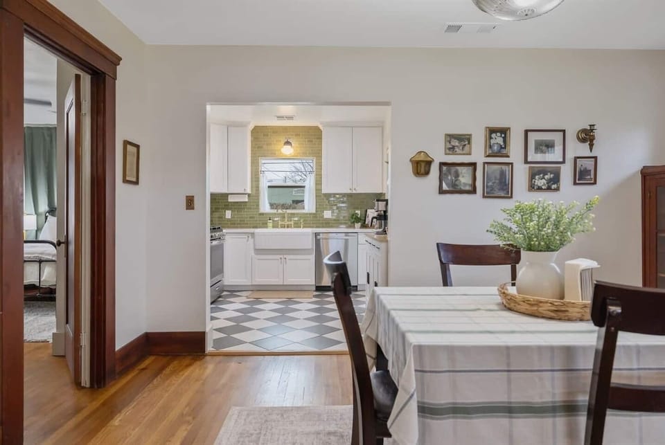 Dining room with view of kitchen