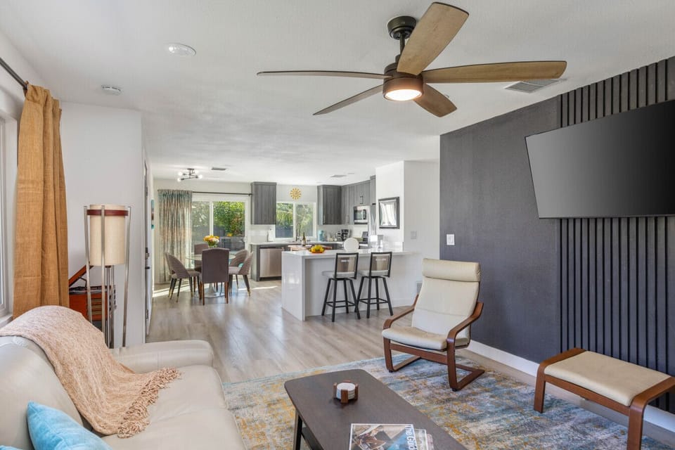Comfortable living space with modern seating and natural light.