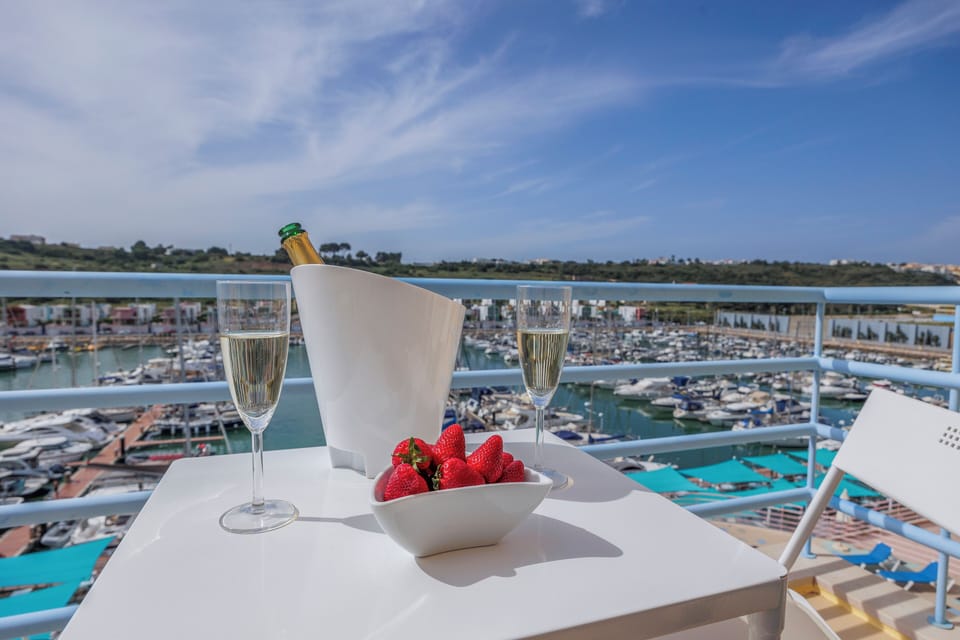 Enjoy the stunning panoramic views from the balcony.