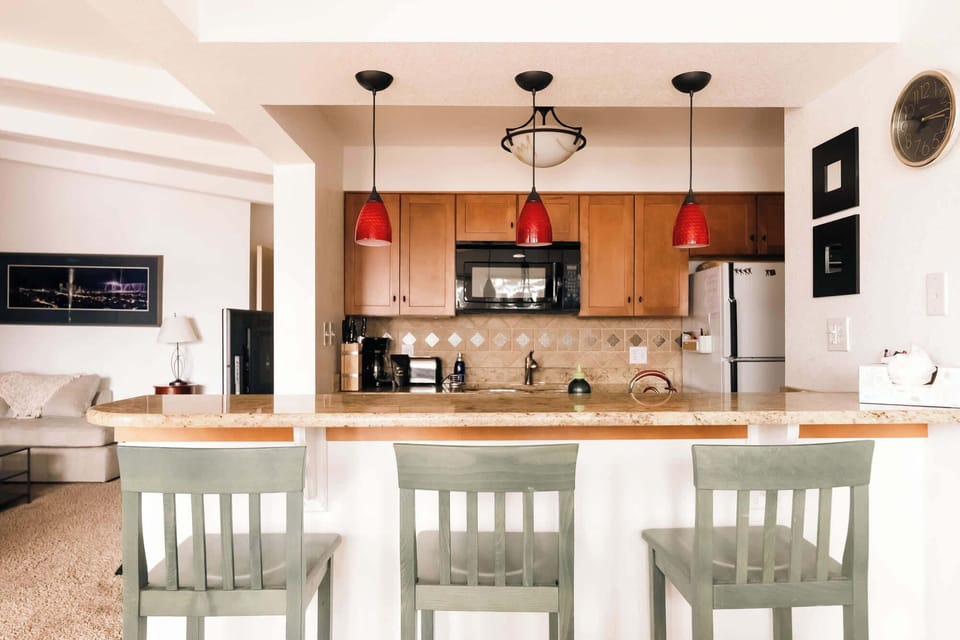 Kitchen with bar seating