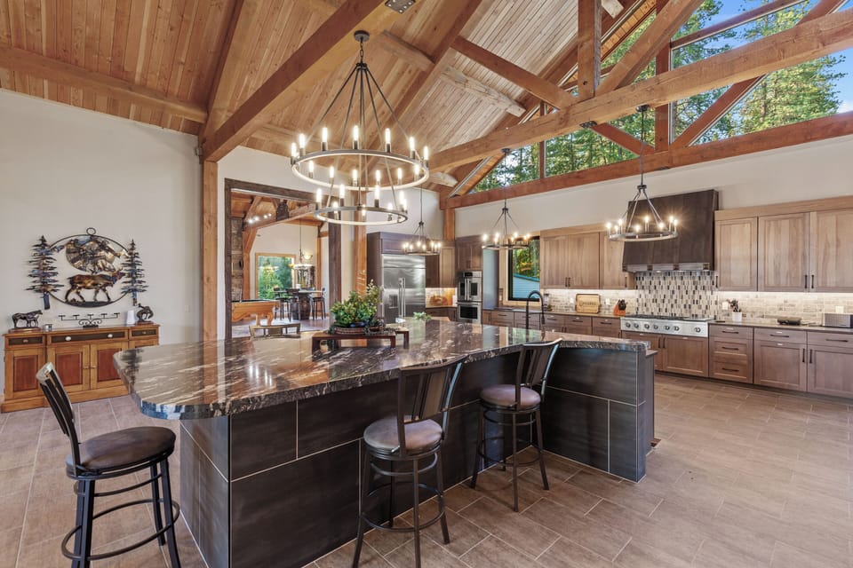 Gourmet kitchen with large breakfast island