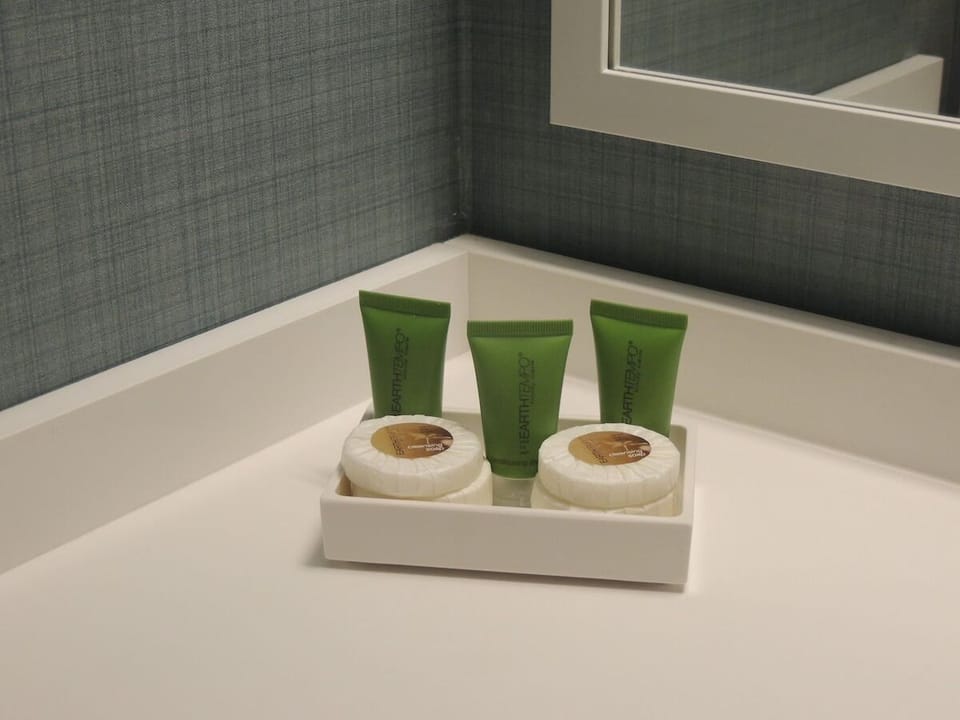 Indulge with fresh amenities laid out for your arrival.