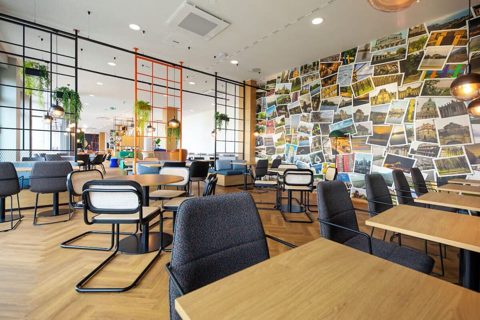 Gather for coffee and conversation in this bright lounge.