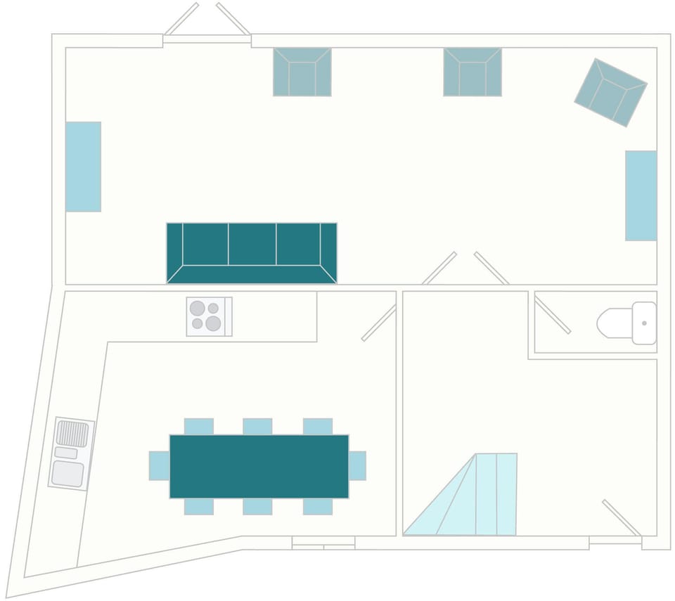 2 Salle Cottage Floor Plan - Ground Floor | Tuckenhay Mill - 2 Salle Cottage, Bow Creek, between Dartmouth and Totnes