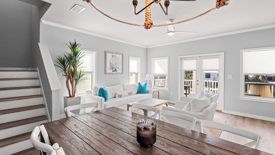 Salty Seabreeze 2nd Floor - Dining into living area