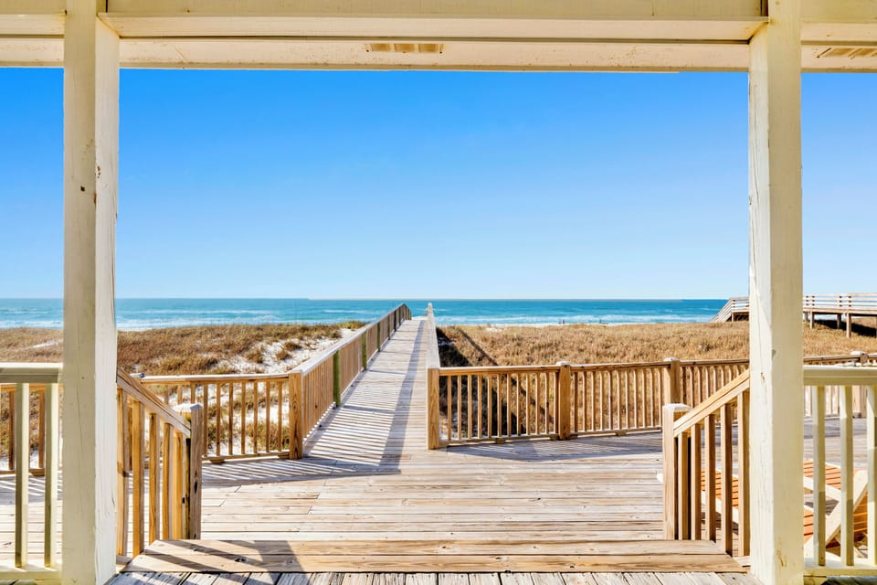 The balcony leads you straight to the private boardwalk