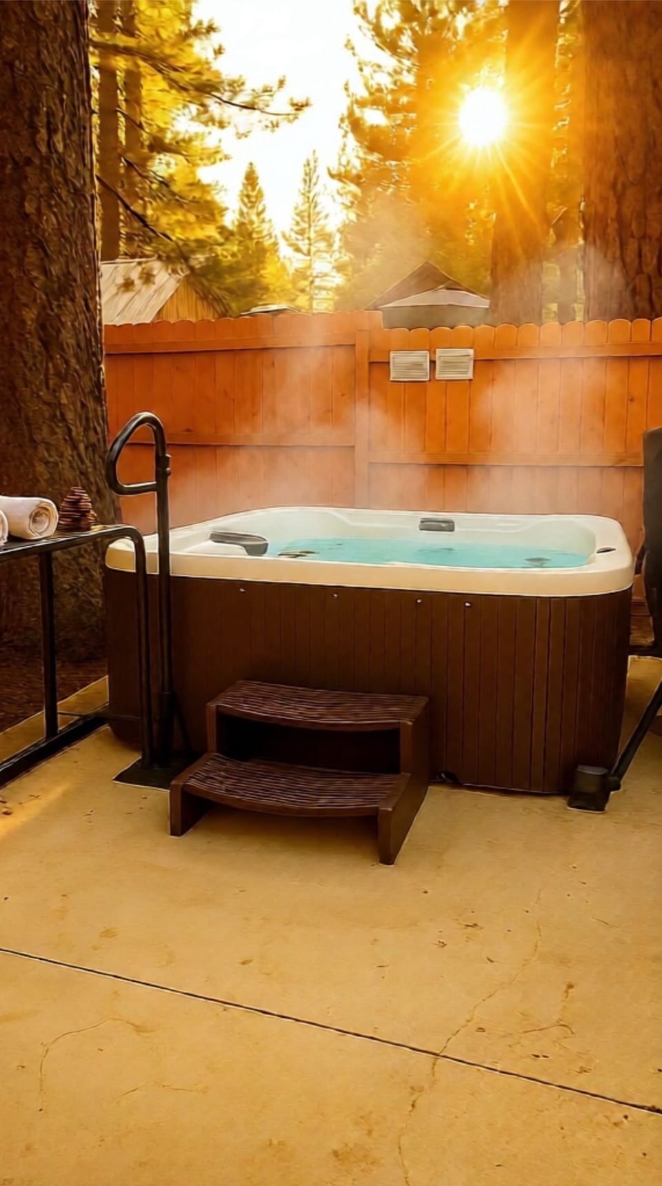 Outdoor spa tub