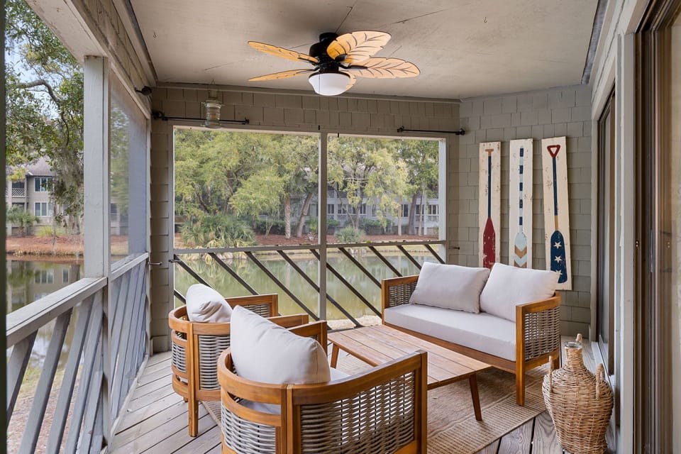 Screened Porch Overlooking the Lagoon
