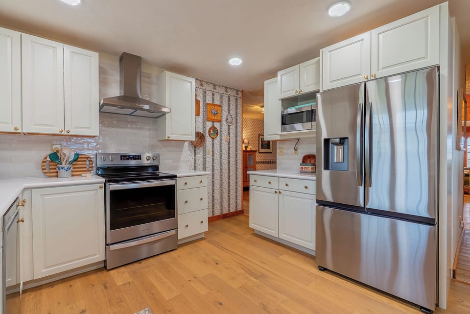 View of the kitchen.
