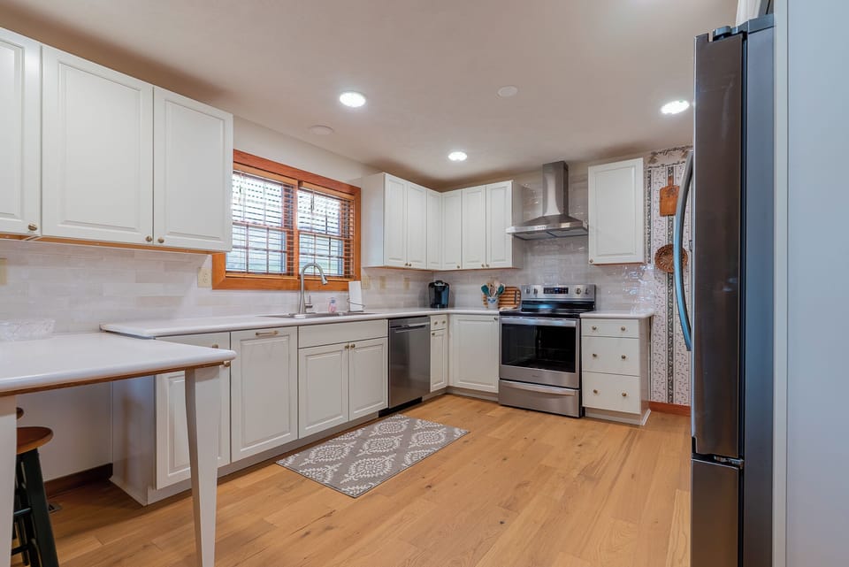 View of the kitchen.