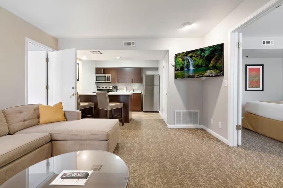 Stretch out in the lounge with easy kitchen access nearby.