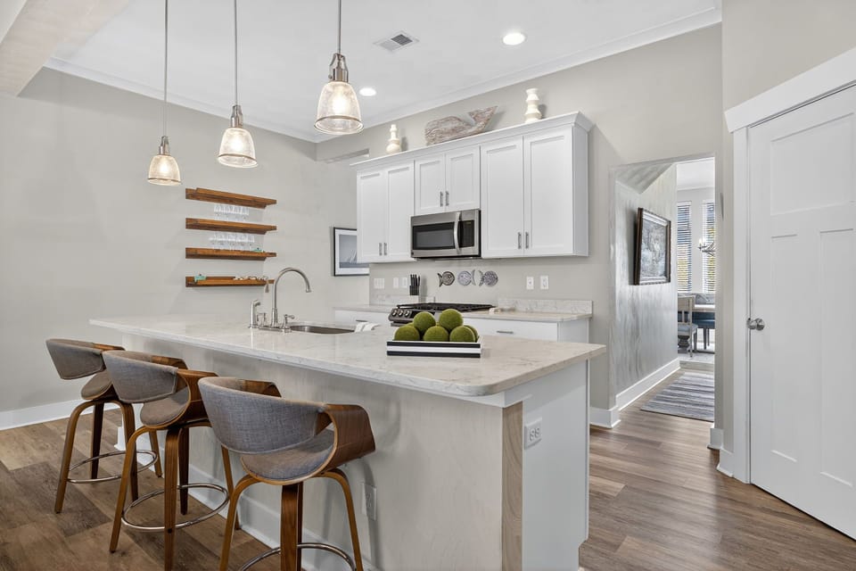Bar Stools and Large Kitchen Island