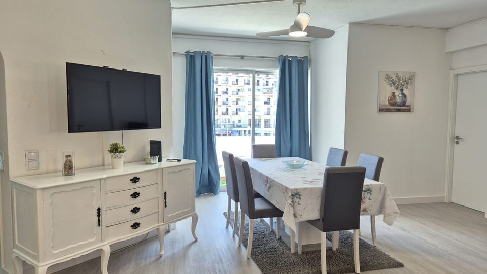 Spacious living room and dining area.
