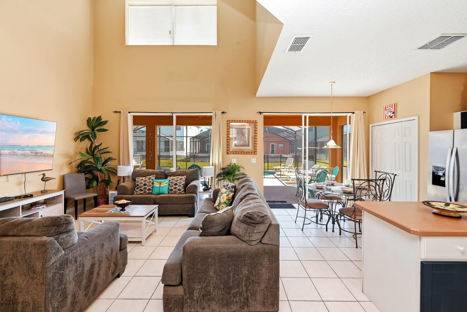 Enjoy a spacious living room with comfortable seating.