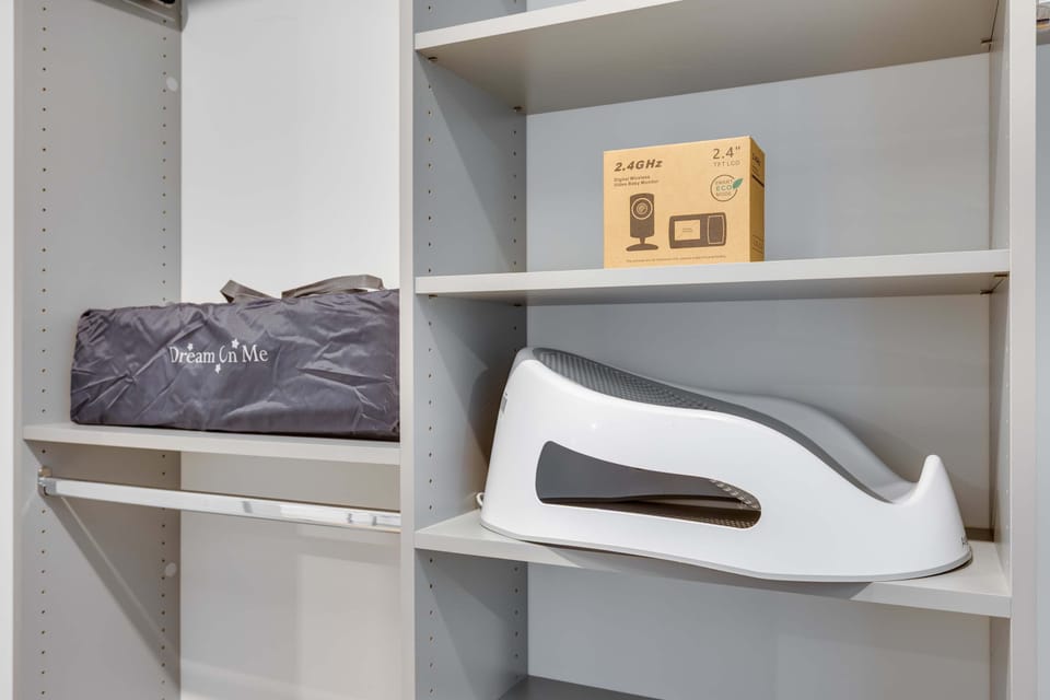 BABY ESSENTIALS: We have your covered! Pack lighter, knowing we have a pack and play, baby monitor, baby bath, kids plates and cutlery, and some toys, waiting for you at the house! 