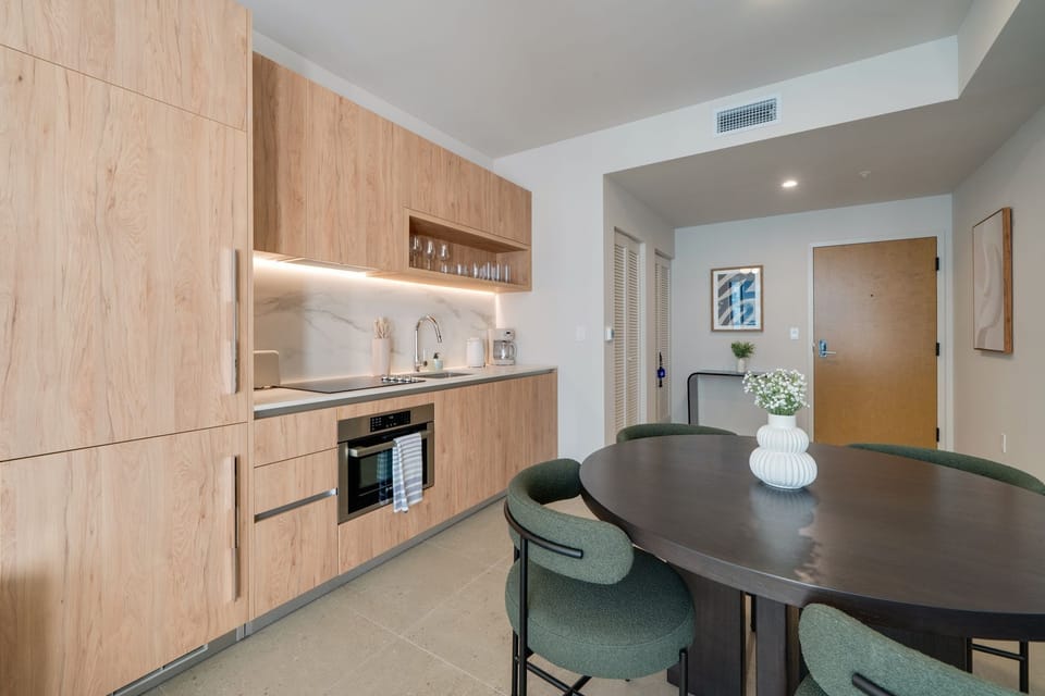 Welcoming entryway and dining space