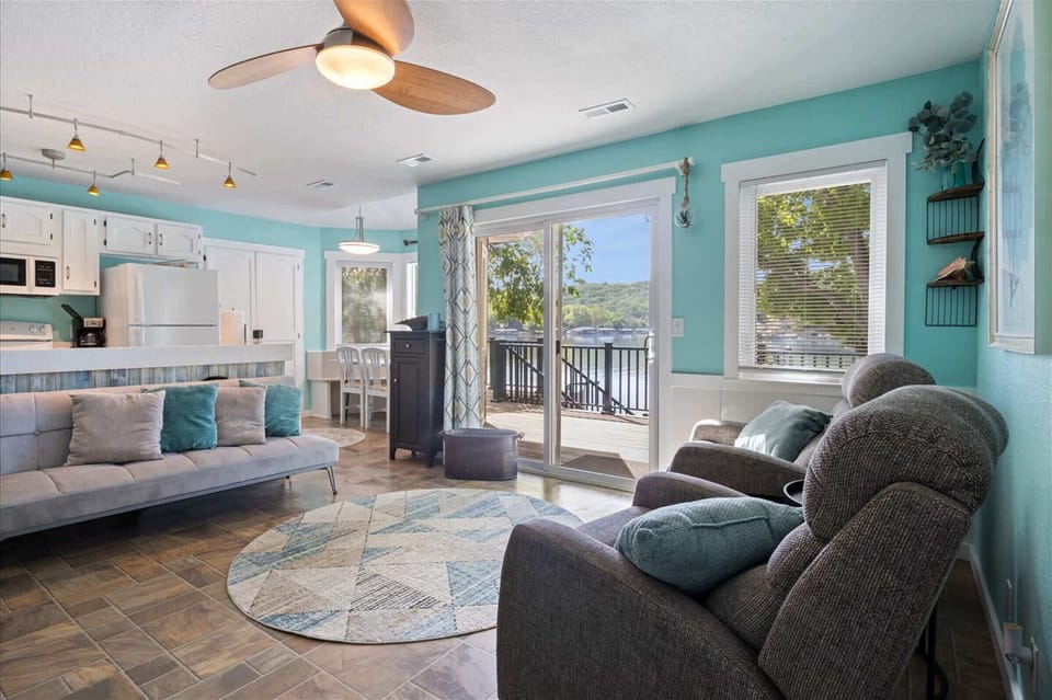 Gather in the living room with access to the upper deck