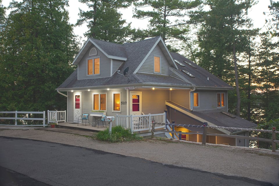 Top Level with a peak of the stairs down to the second level