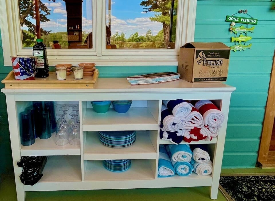 Lake towels and other seasonal items for guests.