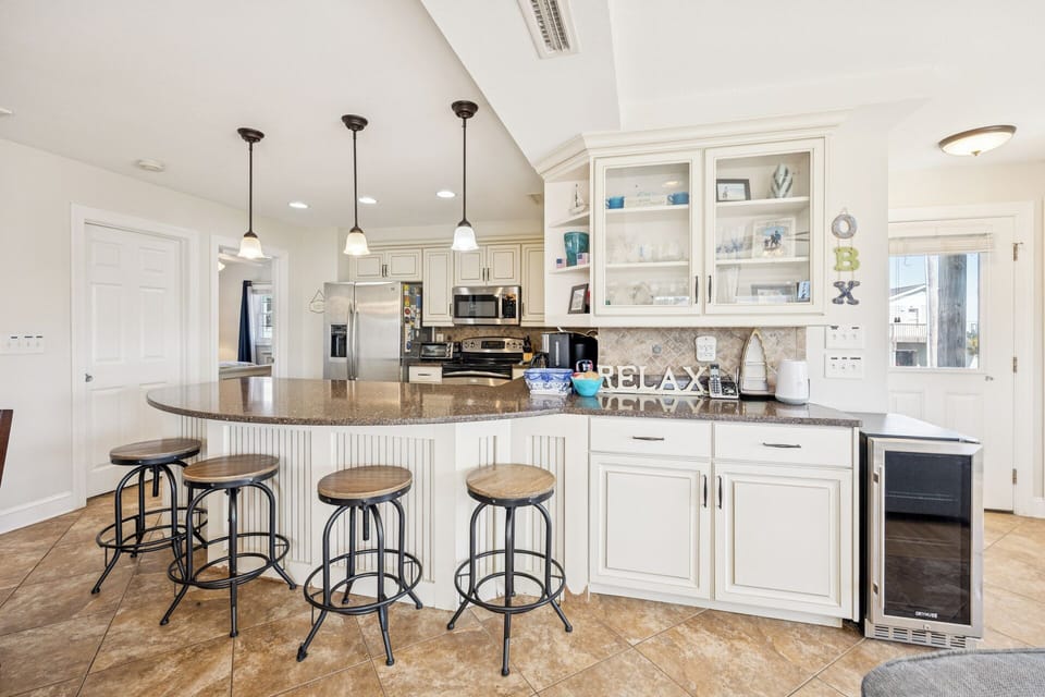 A functional layout keeps everyone connected, whether preparing breakfast or planning the next day's adventures.