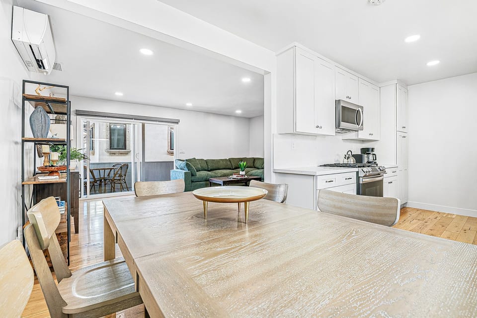 Dine indoors at the table or savor meals on the private balcony
                