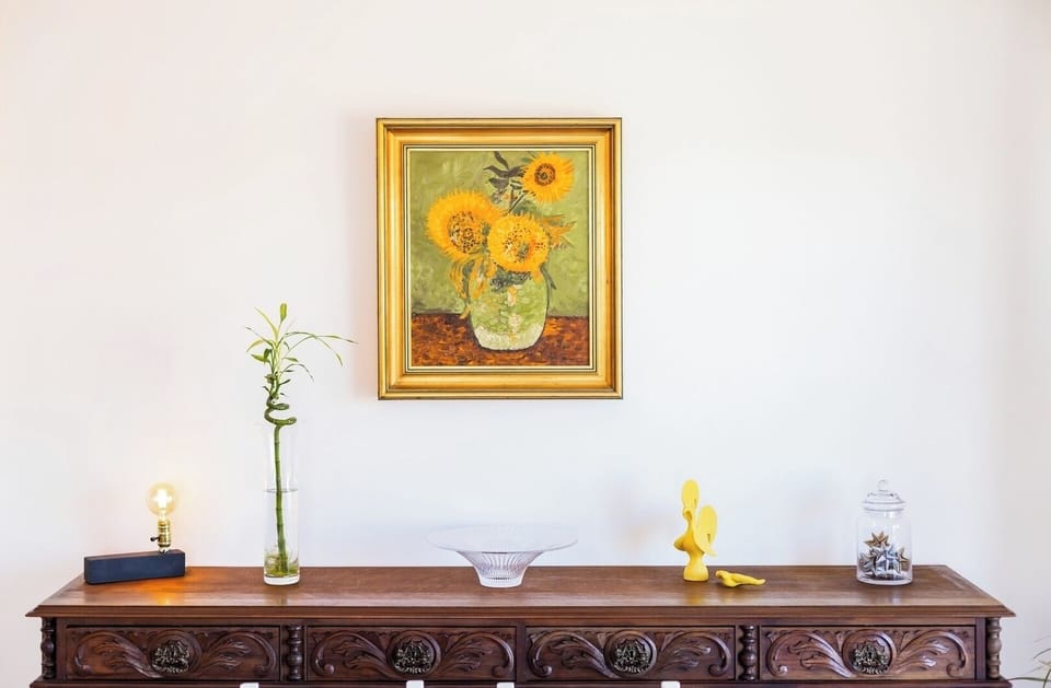 Living Room with Dining Table and Balcony