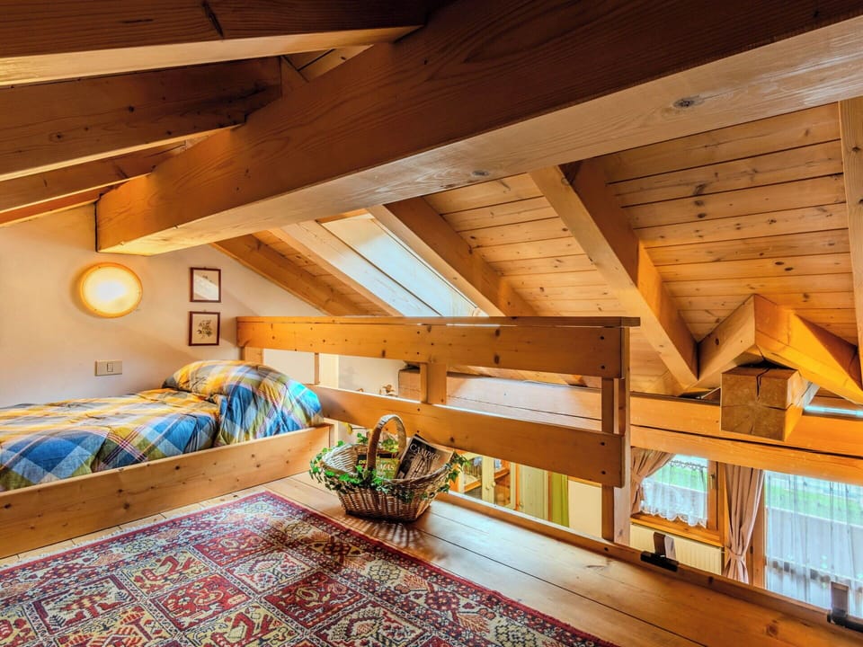 Interior Design, Wood, Flooring, Ceiling, Floor, Furniture, Room, Attic, Bedroom, Lighting