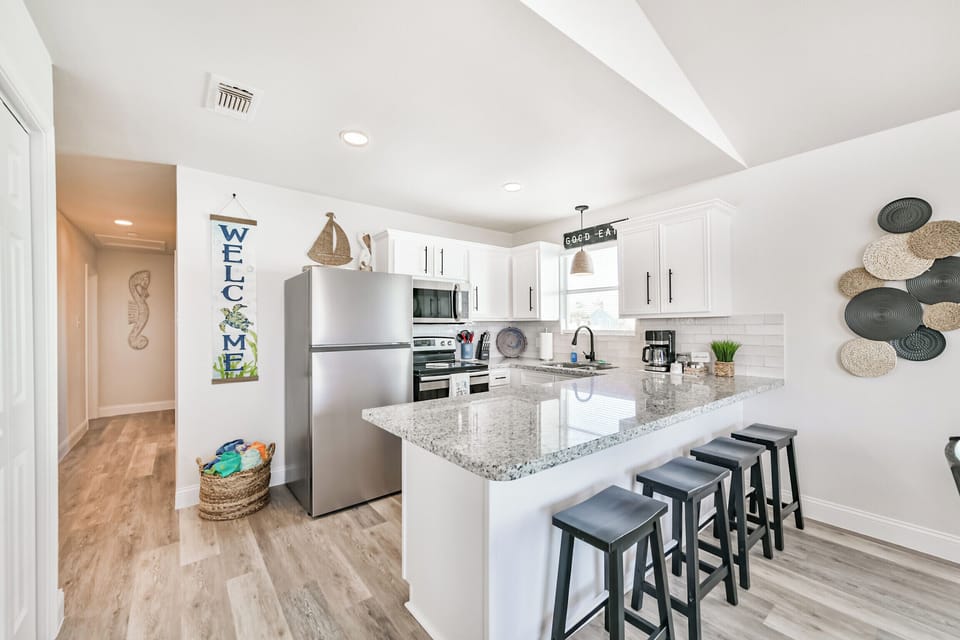 Our fully equipped kitchen makes home-cooked meals a breeze. 
