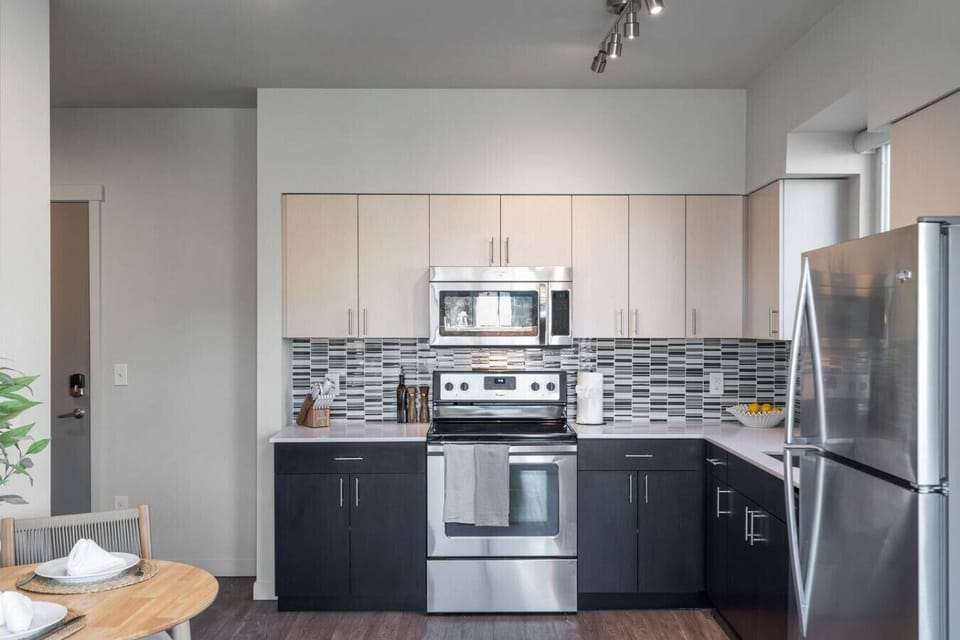 A modern kitchen ready for short stays or long getaways.