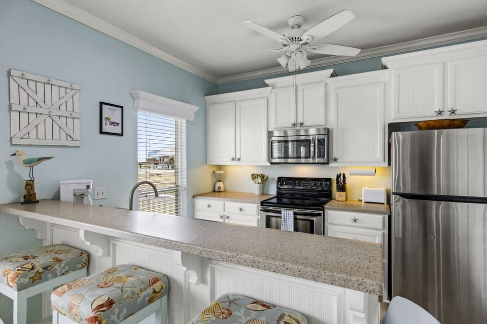 Whip up delicious meals in this charming kitchen