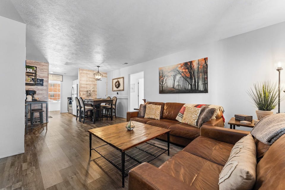 Stream your favorites on the smart TV in the inviting living room​