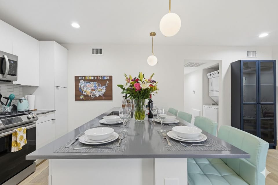 fully stocked gourmet kitchen