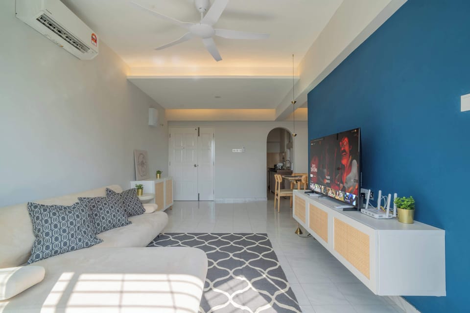 Tastefully furnished living area.