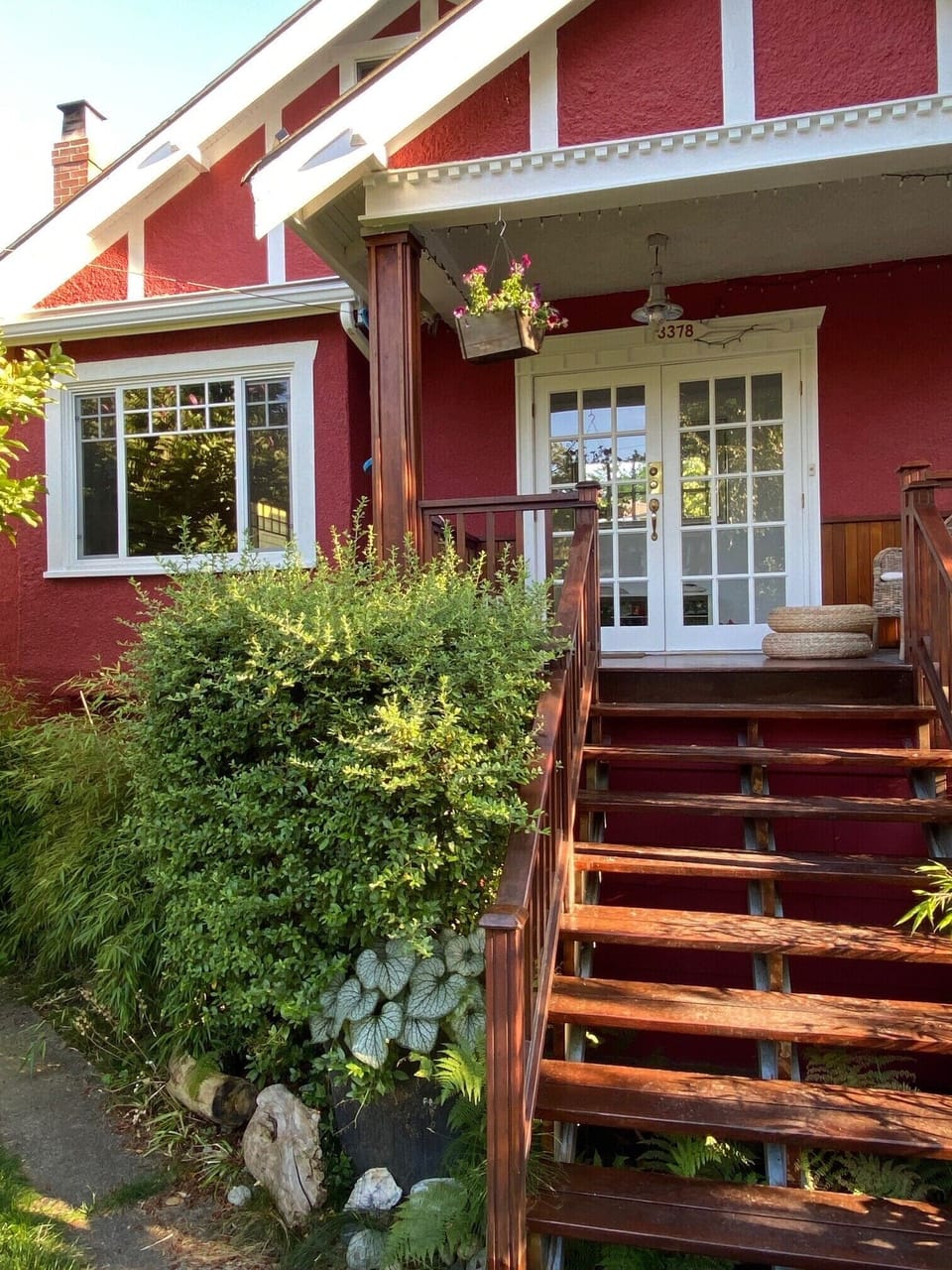 Front stairs to a cozy covered porch.