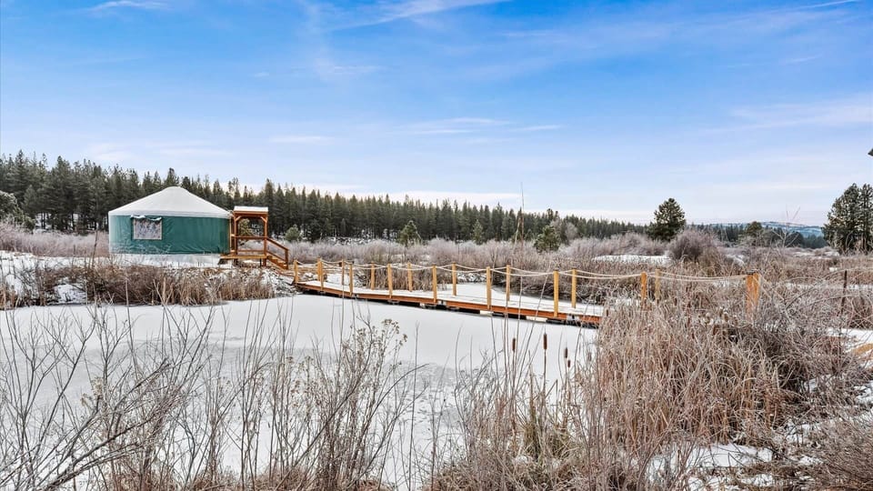 Yurt 2 Exterior and Foot Bridge