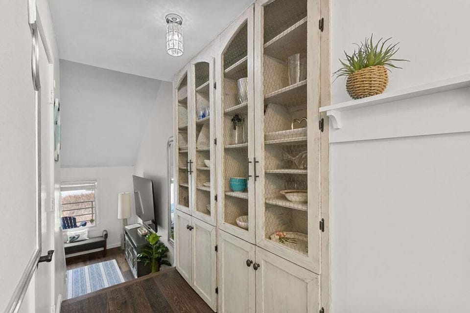 Built in cabinetry holds more household items that you can use during your stay