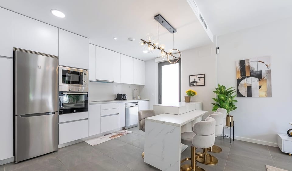 Modern kitchen with appliances.