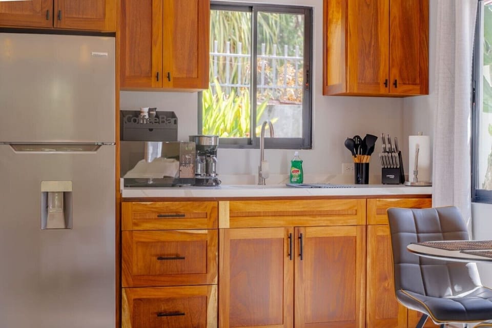 Fully equipped kitchen with everything you need to prepare meals.