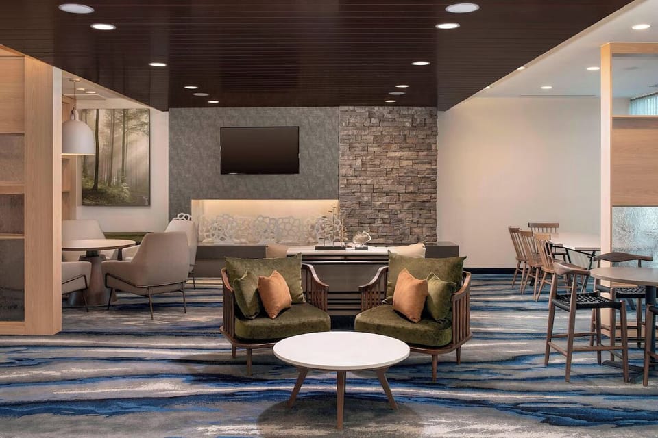 Settle in with a drink in the softly lit lounge.