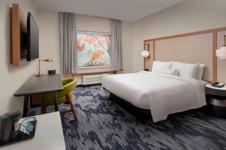 Settle in for a restful night with soft lighting.