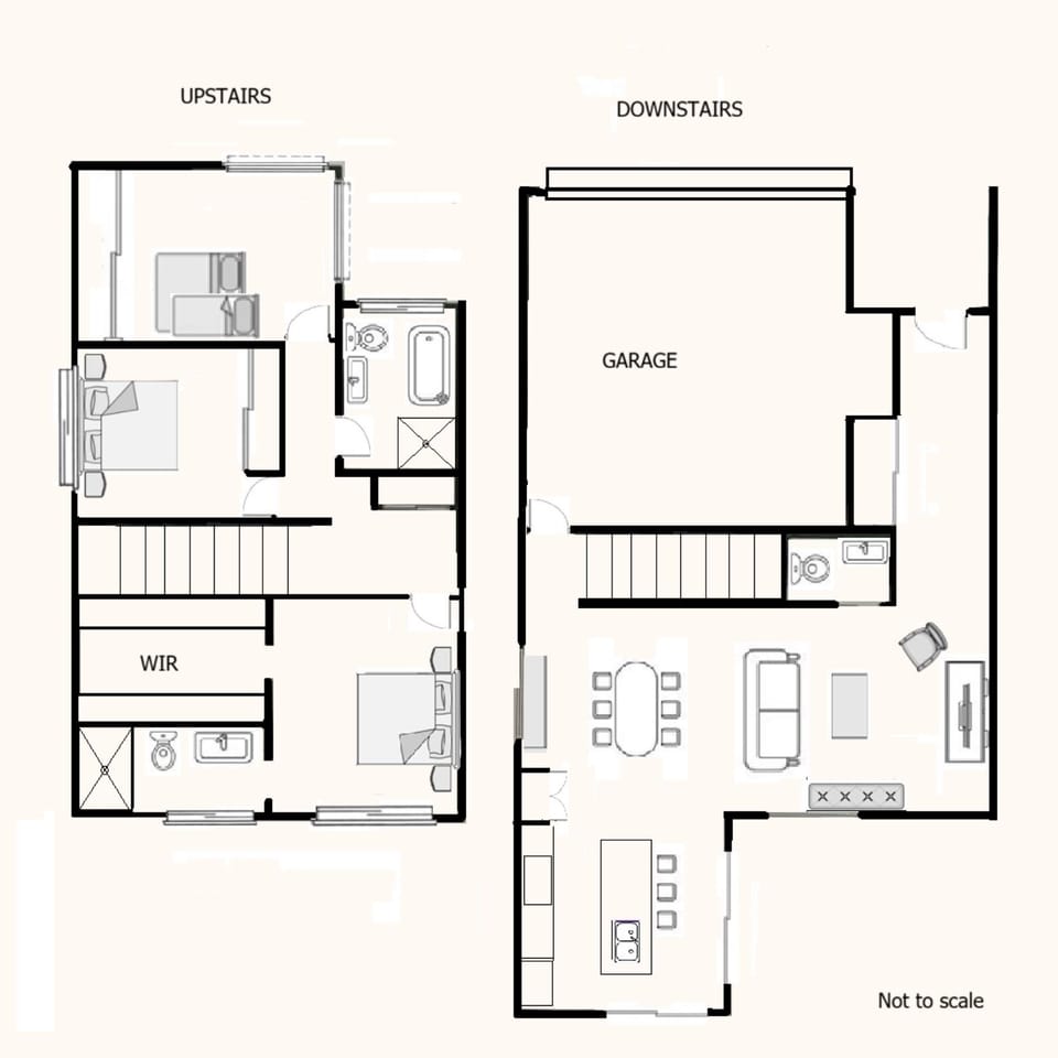 Not to scale. The floorplan is provided as a guide to the property layout only.