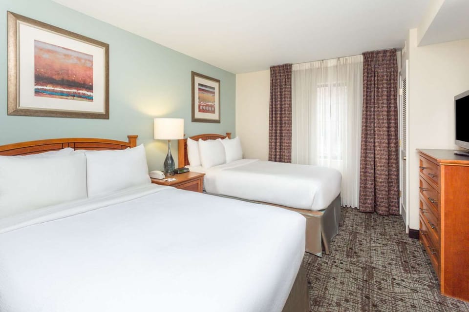 Settle into a bright double-bed room for easy group stays.