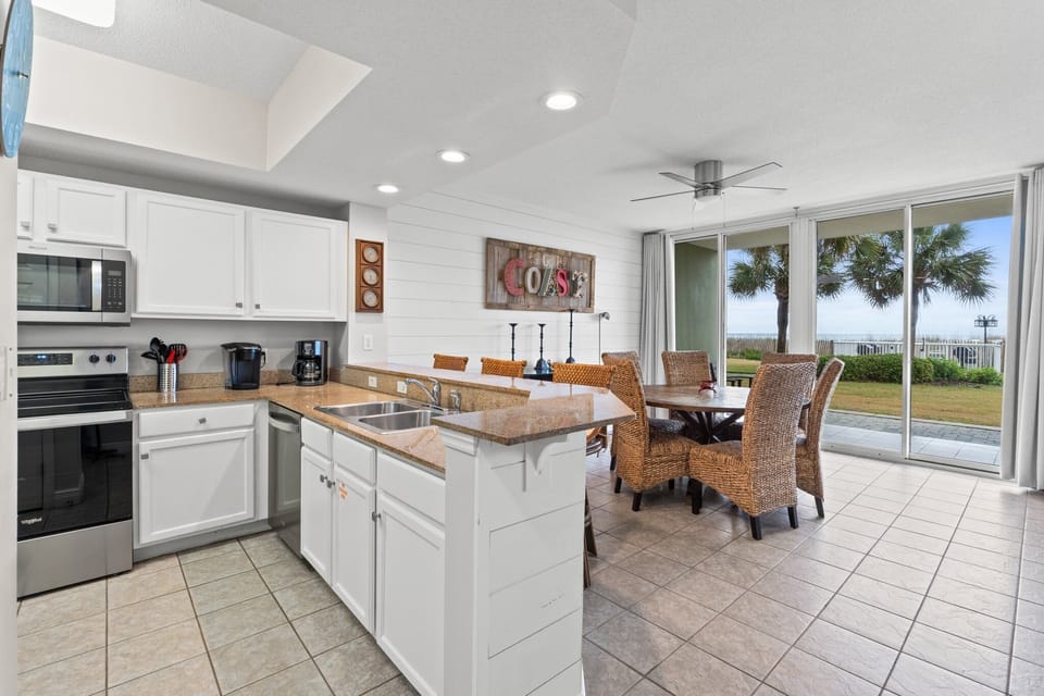 Sleek and modern kitchen with all the essentials for a comfortable stay.