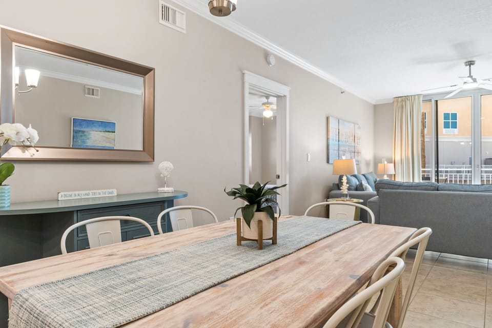 Bright open dining space connecting the kitchen and living room — ideal for sharing meals and conversation.